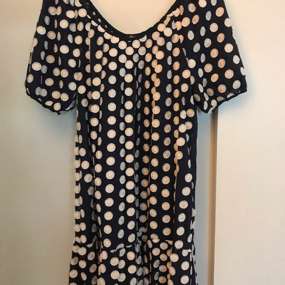 Madewell Spring/Summer dress. Navy with embroidered flowers